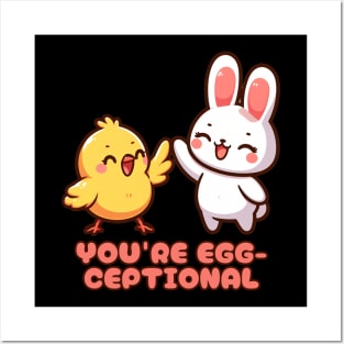 Egg-ceptional Bunny High Five Posters and Art